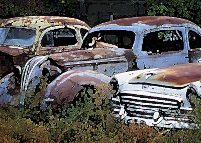abandoned old cars