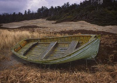 Clinker-built rowboat
