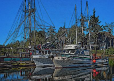 fishing boats docked at Ucluelet Harbour